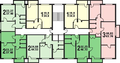 планировка квартир домов серии II-18